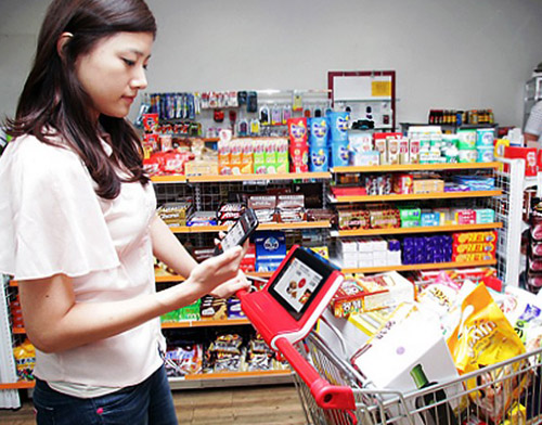 umnaja telezhka smart shopping cart dlja supermarketov Умная телега Smart Shopping Cart для гипермаркетов